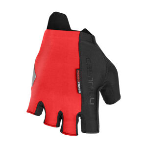 CASTELLI Cyklistické rukavice krátkoprsté - ROSSO CORSA ESPRESSO - čierna/červená L