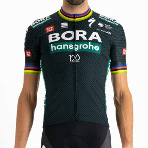 SPORTFUL Cyklistický dres s krátkym rukávom - BORA HANSGROHE 2021  - šedá/zelená XL