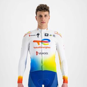 SPORTFUL Cyklistický dres s dlhým rukávom zimný - TOTAL ENERGIES 2022 - oranžová/biela/modrá/žltá