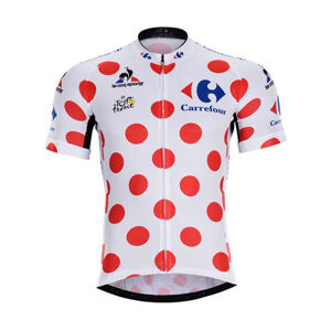 BONAVELO Cyklistický dres s krátkym rukávom - TOUR DE FRANCE  - červená/biela XS