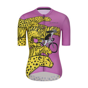 RIVANELLE BY HOLOKOLO Cyklistický dres s krátkym rukávom - CHEETAH - žltá/ružová S